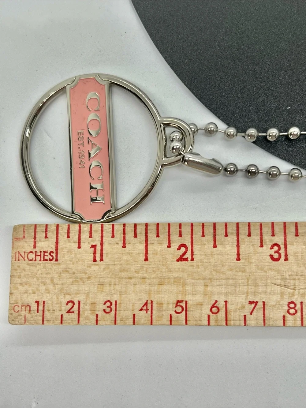 Coach Vintage Pink Enamel Round Hang Tag / Bag Charm